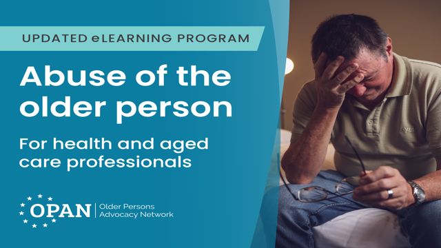 Image for Abuse of the older Person: eLearning program for health and aged care professionals
